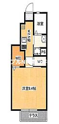 JR山陽本線 瀬戸駅 徒歩4分の賃貸アパート 1階1Kの間取り