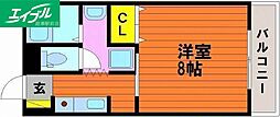 はなはうす門田二番館 1Kの間取図画像