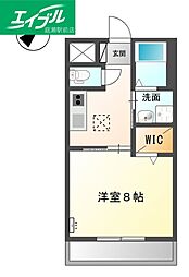 サンパレス水江 1Kの間取図画像