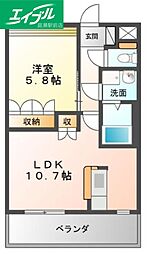 ウィッシュ 1LDKの間取図画像