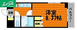 ジュネス天領 1Kの間取図画像