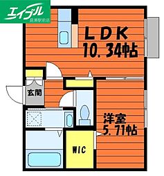 グランレーベン 1LDKの間取図画像