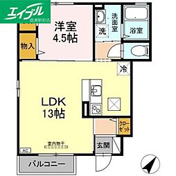 エトワール 1LDKの間取図画像