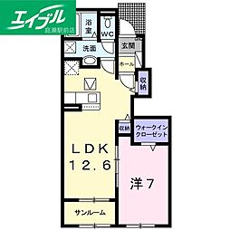 グランデクォーレ 1LDKの間取図画像