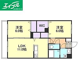 F-city老松町 2LDKの間取図画像