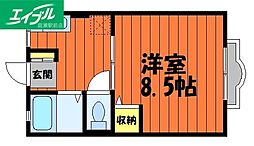 ルミエール 1Kの間取図画像