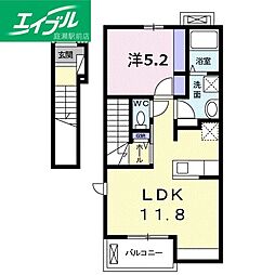 ラコルタ若竹A 1LDKの間取図画像