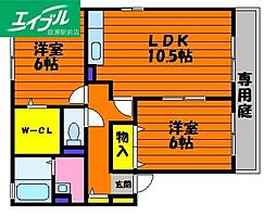 ピュアD 2LDKの間取図画像
