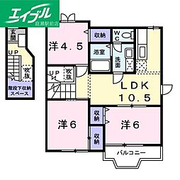 クレスト−ル D 2階