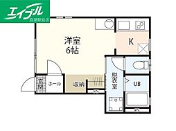 gran marry下伊福 1Kの間取図画像