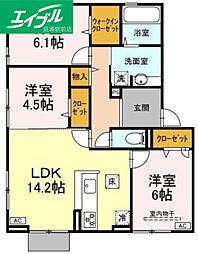フェリシタス 3LDKの間取図画像