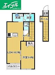 シェルメール庭瀬 2階/-