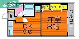 クラインガルテン中山下 3階1DKの間取り