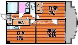 アークハイツ鹿田 12階2DKの間取り