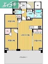 ライオンズタワー岡山千日前 20階/-