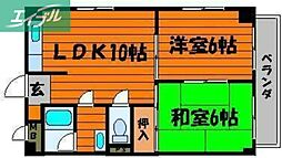 センチュリー旭川 4階2LDKの間取り