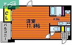 カーサ・フィオーレ表町 6階1Kの間取り