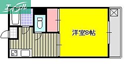 グッドウィル 2階1Kの間取り