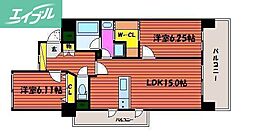 カサ・セグーラ幸町 8階2LDKの間取り