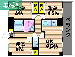 アンシャンテダイシン 3DKの間取図画像