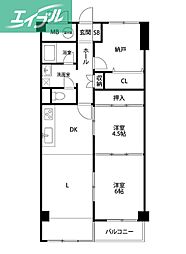 エバーグリーン柳町 3LDKの間取図画像