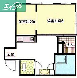 元町ビル 2Kの間取図画像