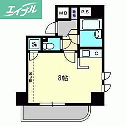 ダイアパレス京町2 ワンルームの間取図画像