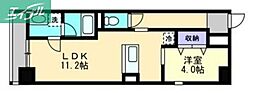 ミモザヒルズ大雲寺 1LDKの間取図画像