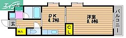 グレース島田本町 1DKの間取図画像