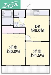 メゾン富田 2DKの間取図画像