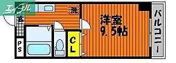 フォレスト東古松 1Kの間取図画像