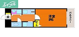 スタシオン南 1Kの間取図画像