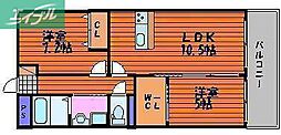 深可ヒュッテ 2LDKの間取図画像