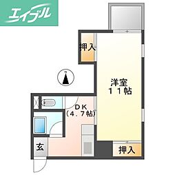 サンジェルマン番町 1DKの間取図画像