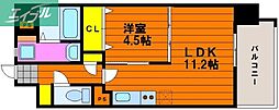 リオン後楽園 1LDKの間取図画像