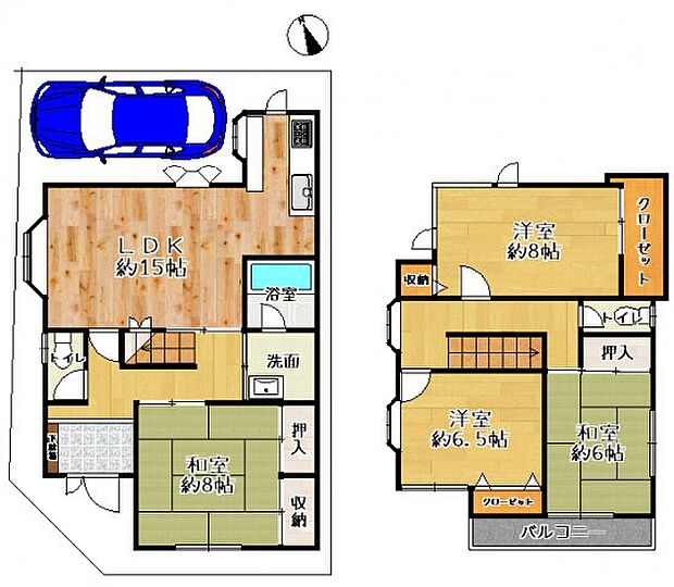 4LDK×2階建てのお家　駐車スペースあります！