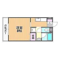 はなはうす門田二番館 1Kの間取図画像