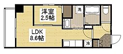 岡山電気軌道清輝橋線 大雲寺前駅 徒歩5分の賃貸マンション 7階1LDKの間取り