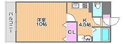 GLANZ.M 1Kの間取図画像