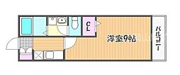 ブリーズ西古松 1Kの間取図画像