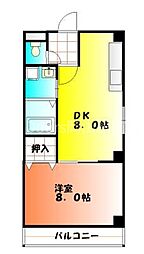 ロイヤルレジデンス 1LDKの間取図画像