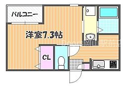 レガリスト門田屋敷 1Kの間取図画像
