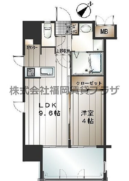 サヴォイザセントラルガーデン 305｜福岡県福岡市博多区住吉3丁目(賃貸マンション1LDK・3階・34.16㎡)の写真 その2