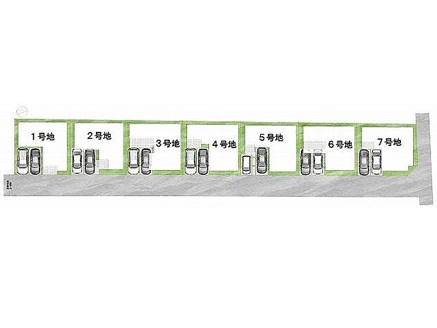 【区画図】4号地道路:東向き・幅員3.9m土地面積:106.82平米