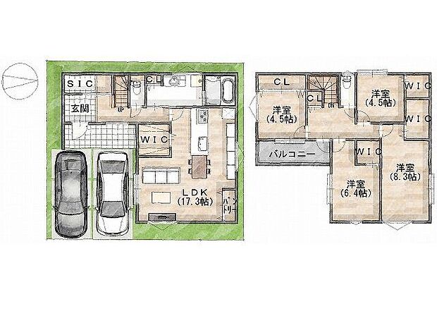 【参考プラン間取り図】級建築士×女性コーディネーター監修『ママに嬉しい家事ラク動線』設計