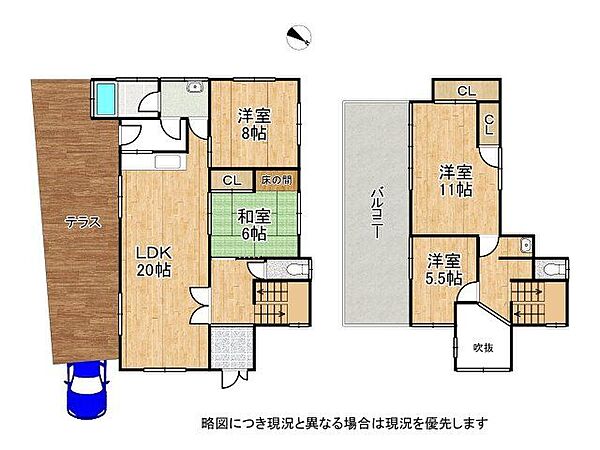 5DKの部屋数豊富な間取りで、多目的に活用できる空間構成です。