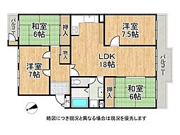 グリーンヒル光善寺住宅4号棟 4LDKの間取図画像