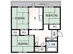レジデンス神谷 3Kの間取図画像