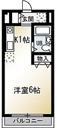 エステートピアASAKA ワンルームの間取図画像