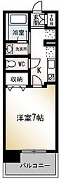 インテンション 1Kの間取図画像